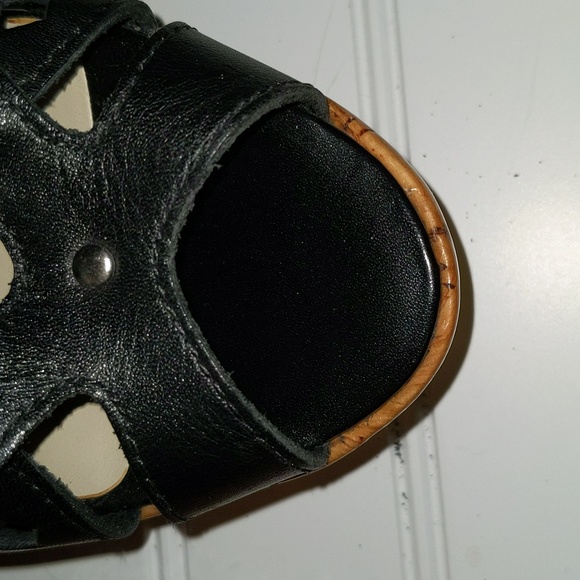 BCBG Paris Women's Size 7.5 Cork Wedge Heel Slip On Sandals - Picture 6 of 14